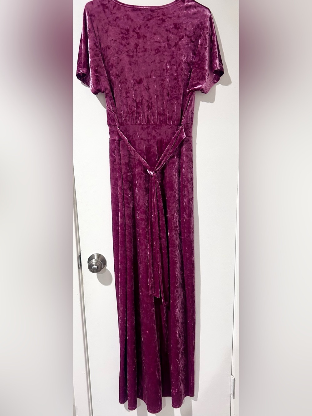 NWOT Velvet Maxi Noelle Dress in Pink Plum - Short Sleeves - Picture 6 of 6